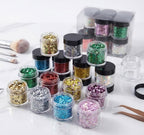 12 in 1 chunky holographic glitter set