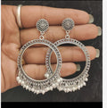 Round shape resin jhumka base with small white beads