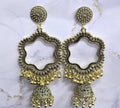 Flower resin jhumka base with jumar golden