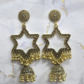 Star shape resin jhumka base with jumar golden