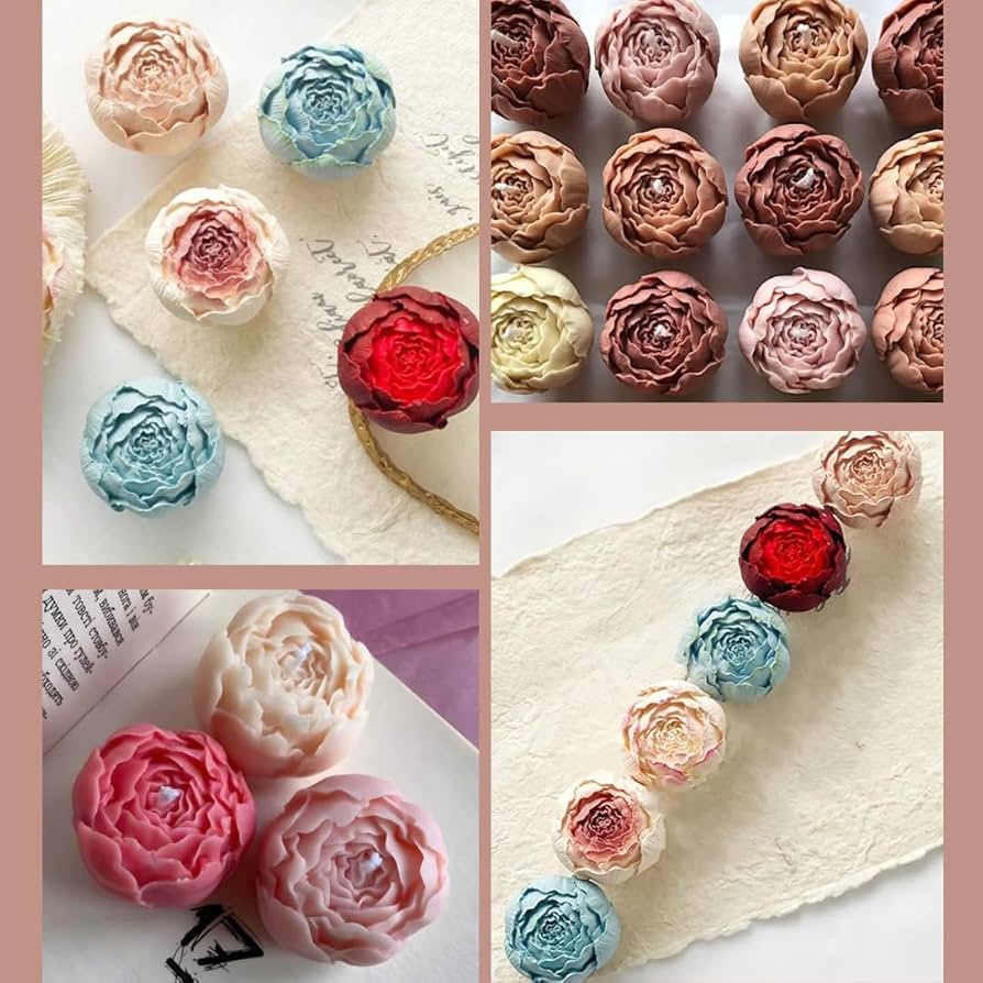 Close Peony 3D Flower Mould