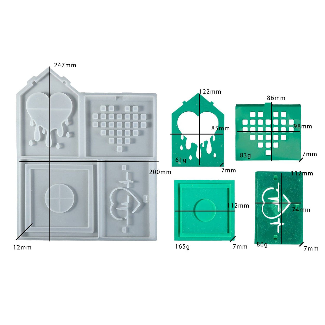 Love Theme House T- light  Holder Mould