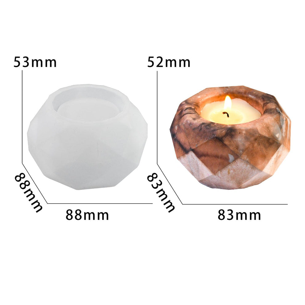Round diamond cut t-light or candle mould