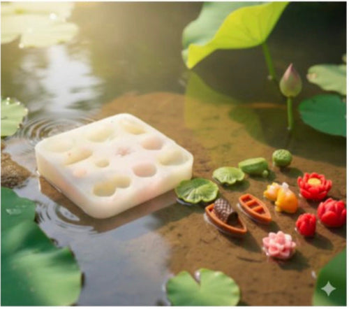 11 Cavity 3D Lotus Pond Mould