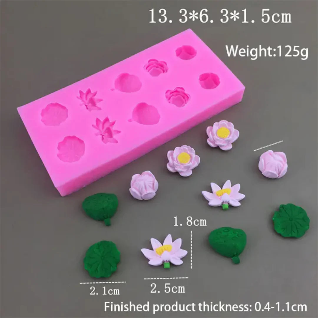 10 Cavity 3D Lotus Pond Mould