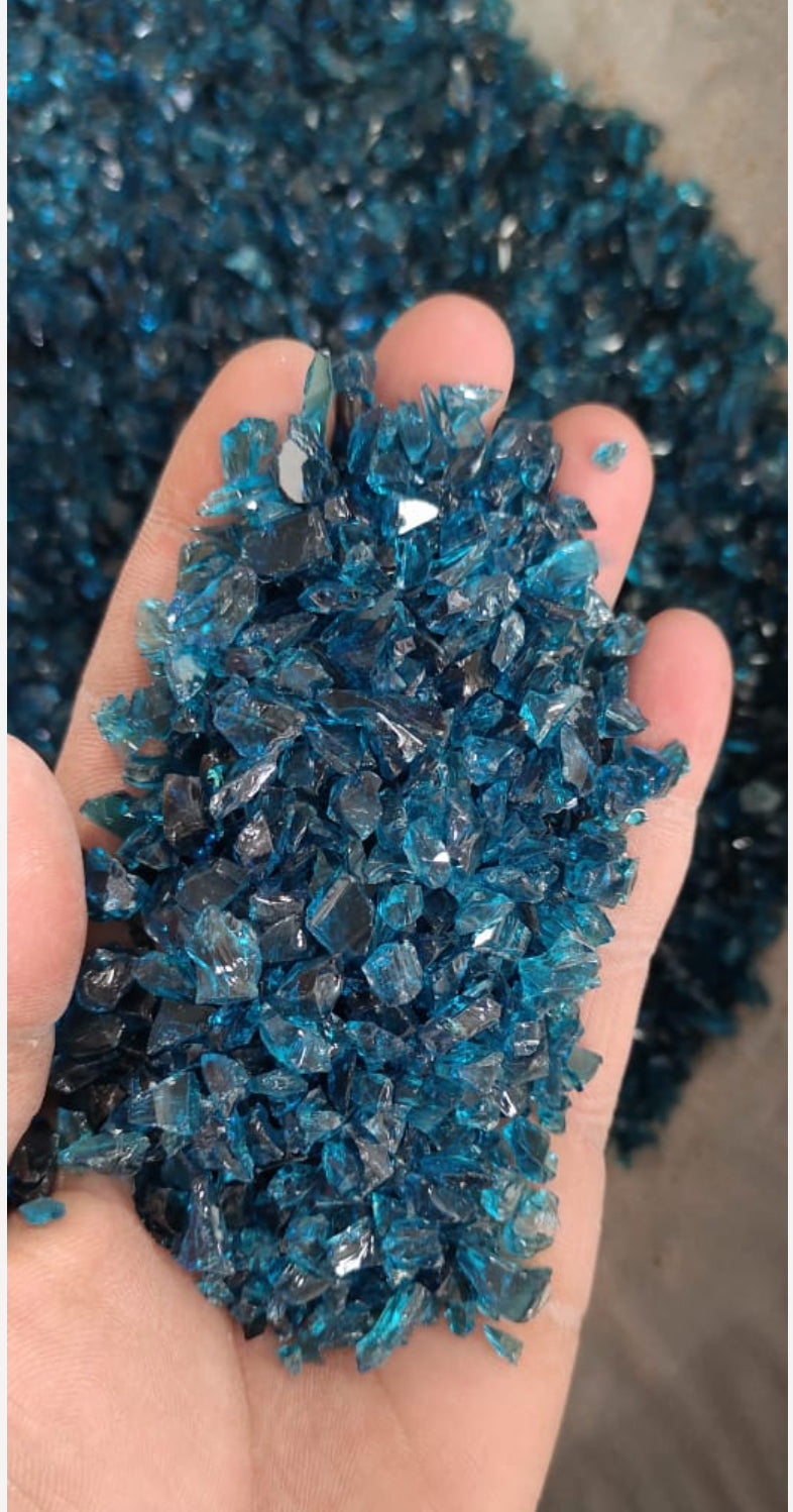 Teal Blue Glass Stone