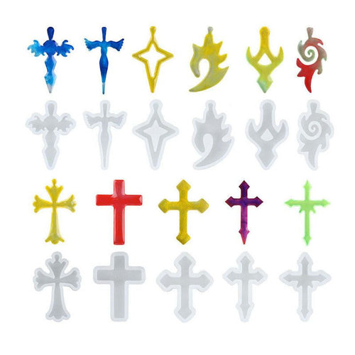 11 pieces cross pendant mould