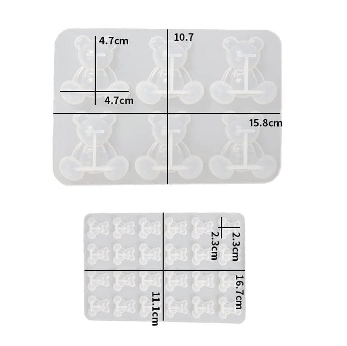 2 pieces teddy mould set