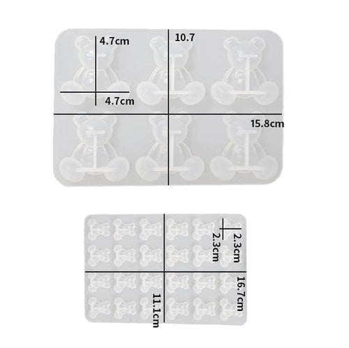 2 pieces teddy mould set