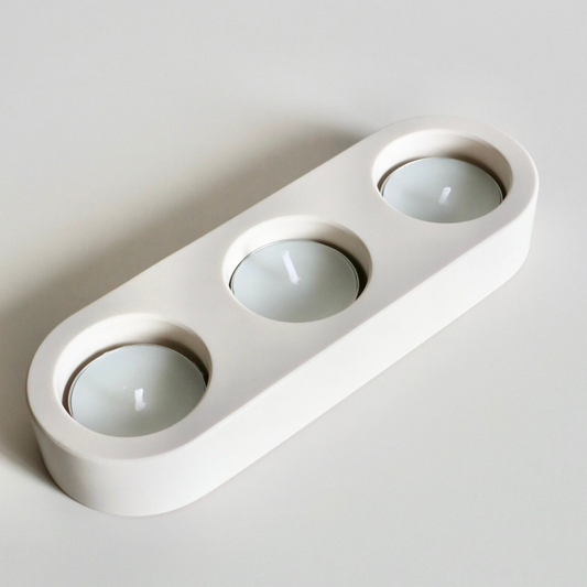3 cavities oval T-light mould Diwali