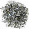 Reflective fire pit glass stone black