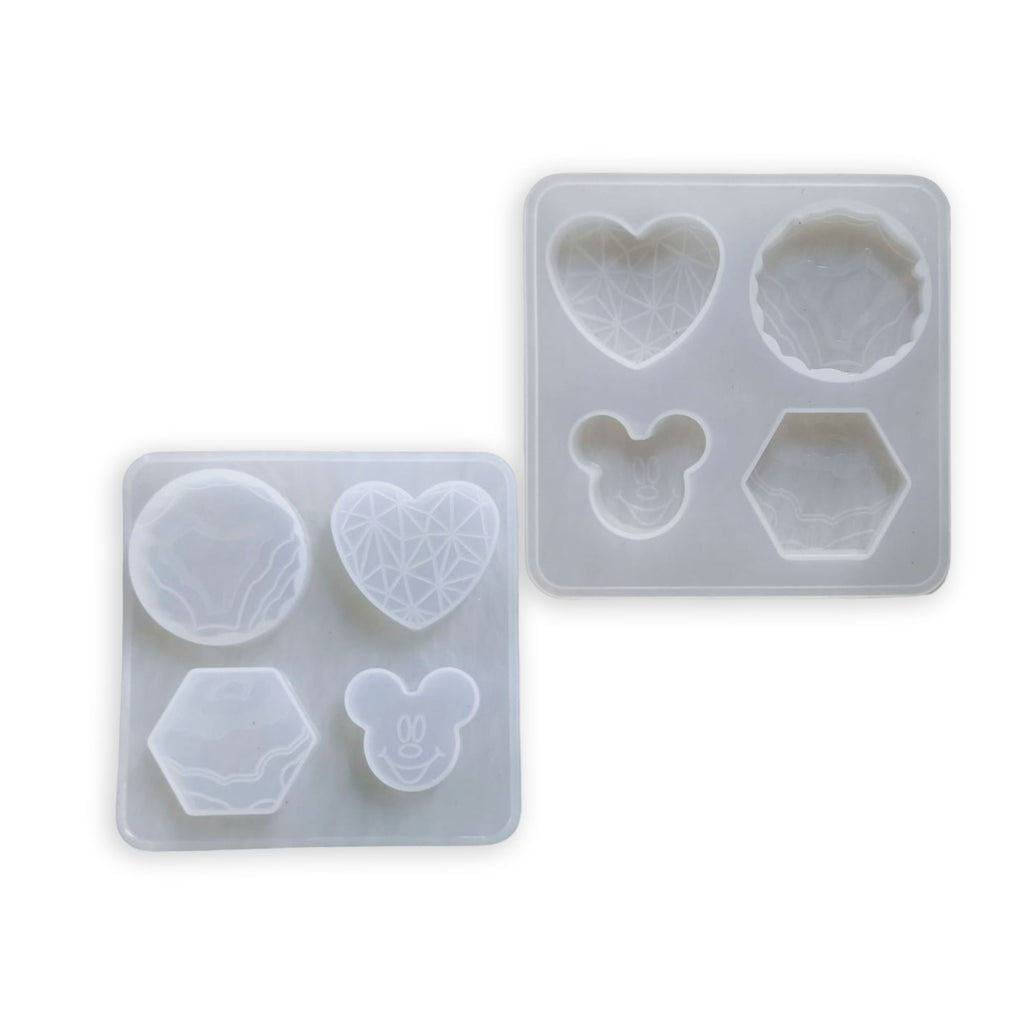 4 pieces engraved design pop socket or keychain mould