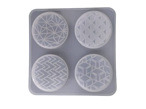 4 pieces engraved design pop socket or keychain mould