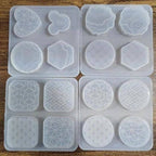 4 pieces engraved design pop socket or keychain mould