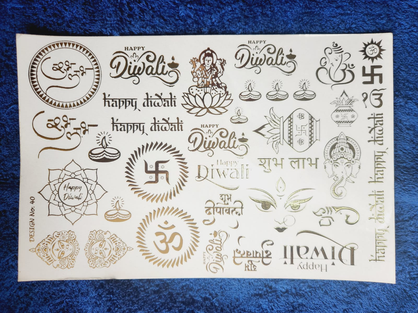 Spiritual Diwali Golden Embossed Stickers