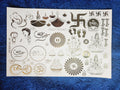 Swastik, Om & God Golden Embossed Stickers