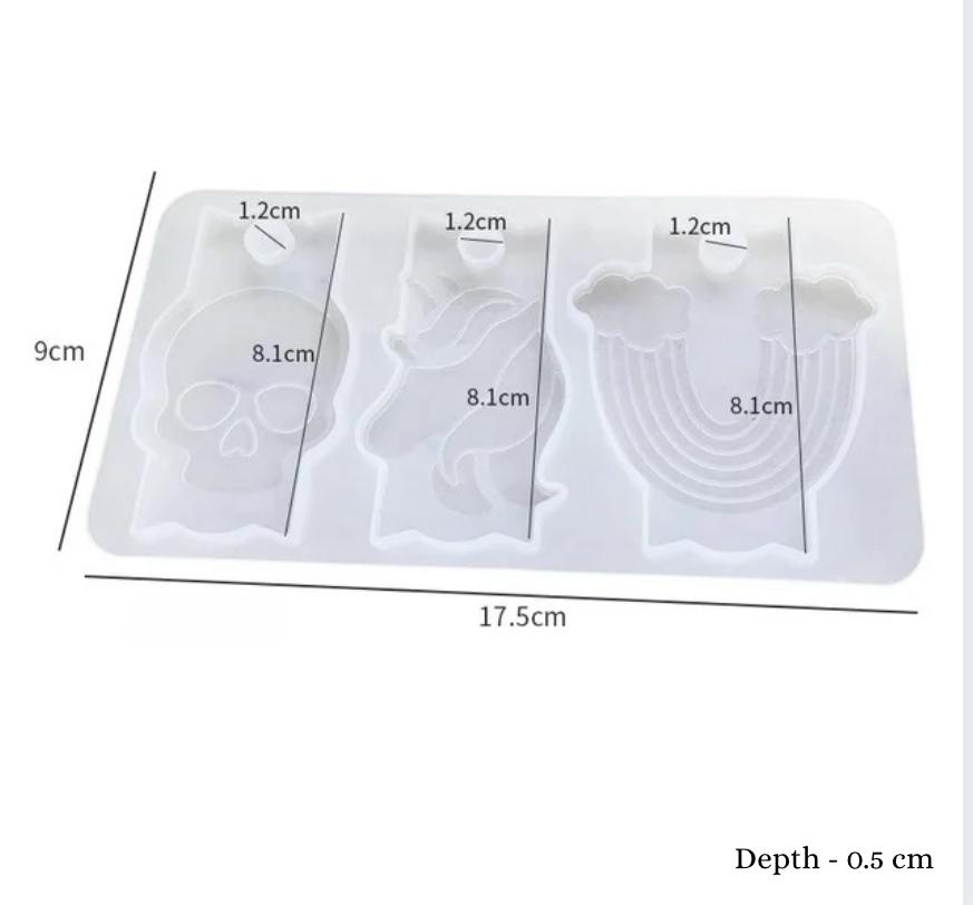 Unicorn Rainbow Keychain Tag Mould