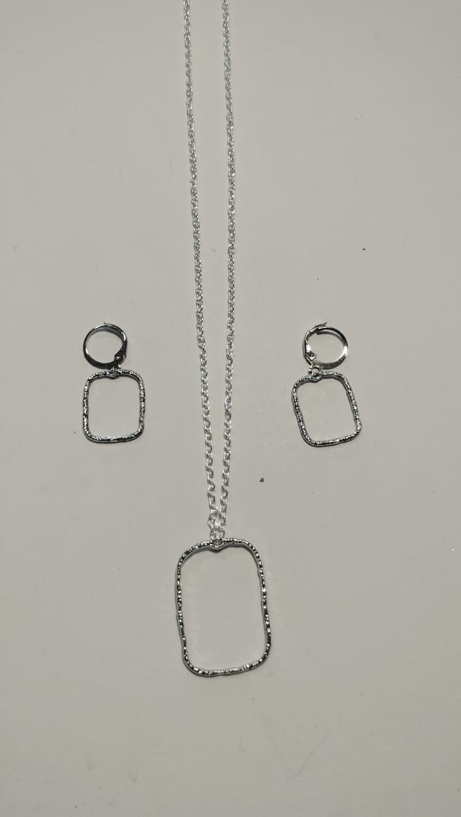 Earring Pendant Bezel Set silver