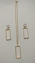 Earring Pendant Bezel Set Golden