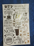 Coffee Time Golden Embossed stickers