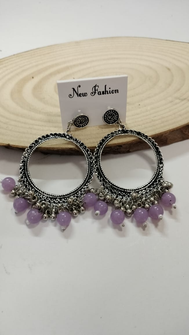 Silver round jhumka