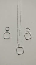 Earring Pendant Bezel Set silver