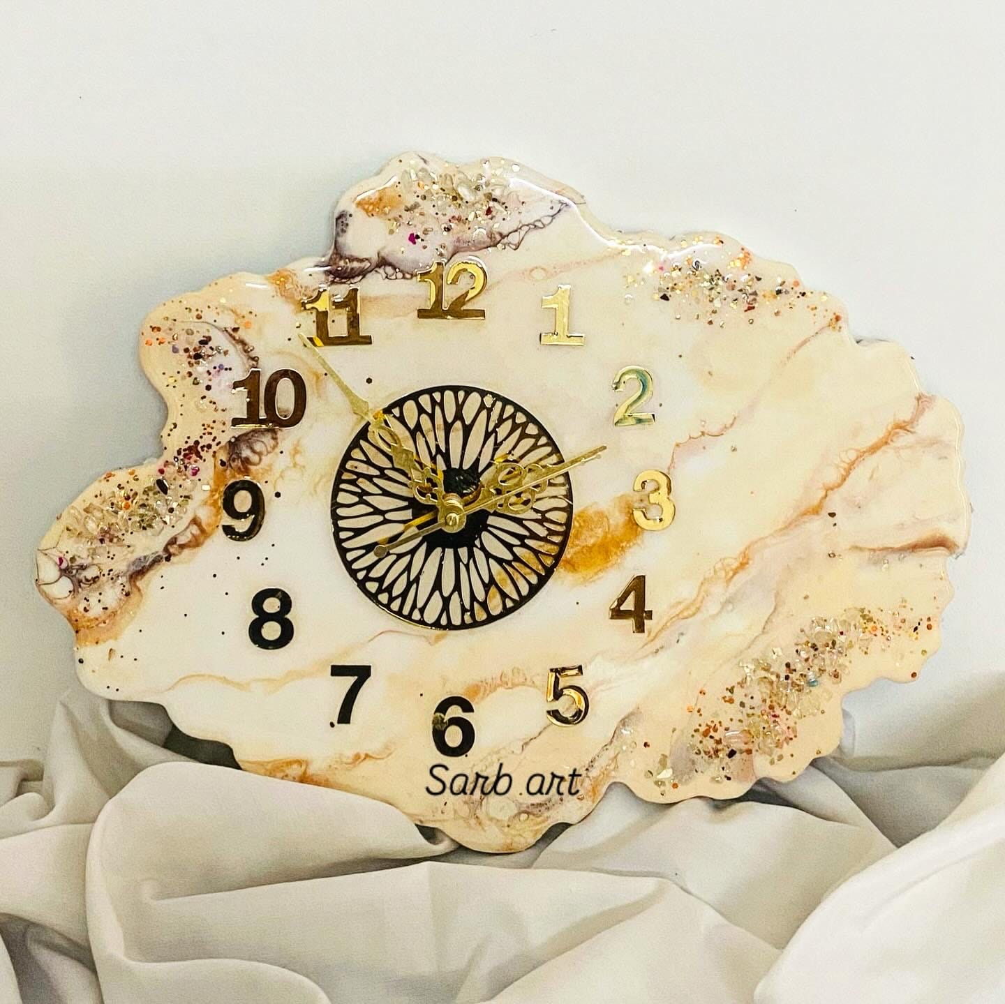 Marble Luxe Resin Wall Clock