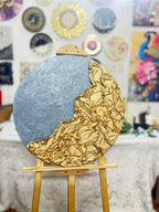 Golden Moon Textured Wall Art
